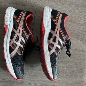 ASICS Gel Contend 4 Black and Orange Athletic Shoes